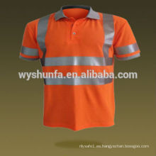 2015 ropa de trabajo de seguridad 100% poliéster hi vis safety reflexive t shirts